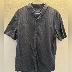 Short Sleeve Navy Button Up